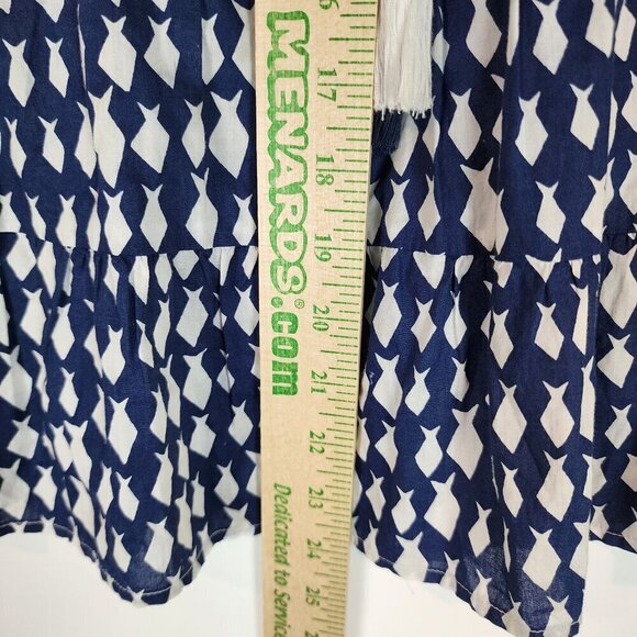 Vineyard Vines Diamond Fish Tiered‎ Top Tassel Tie Neck Cotton Nautical Navy XS - Picture 11 of 11